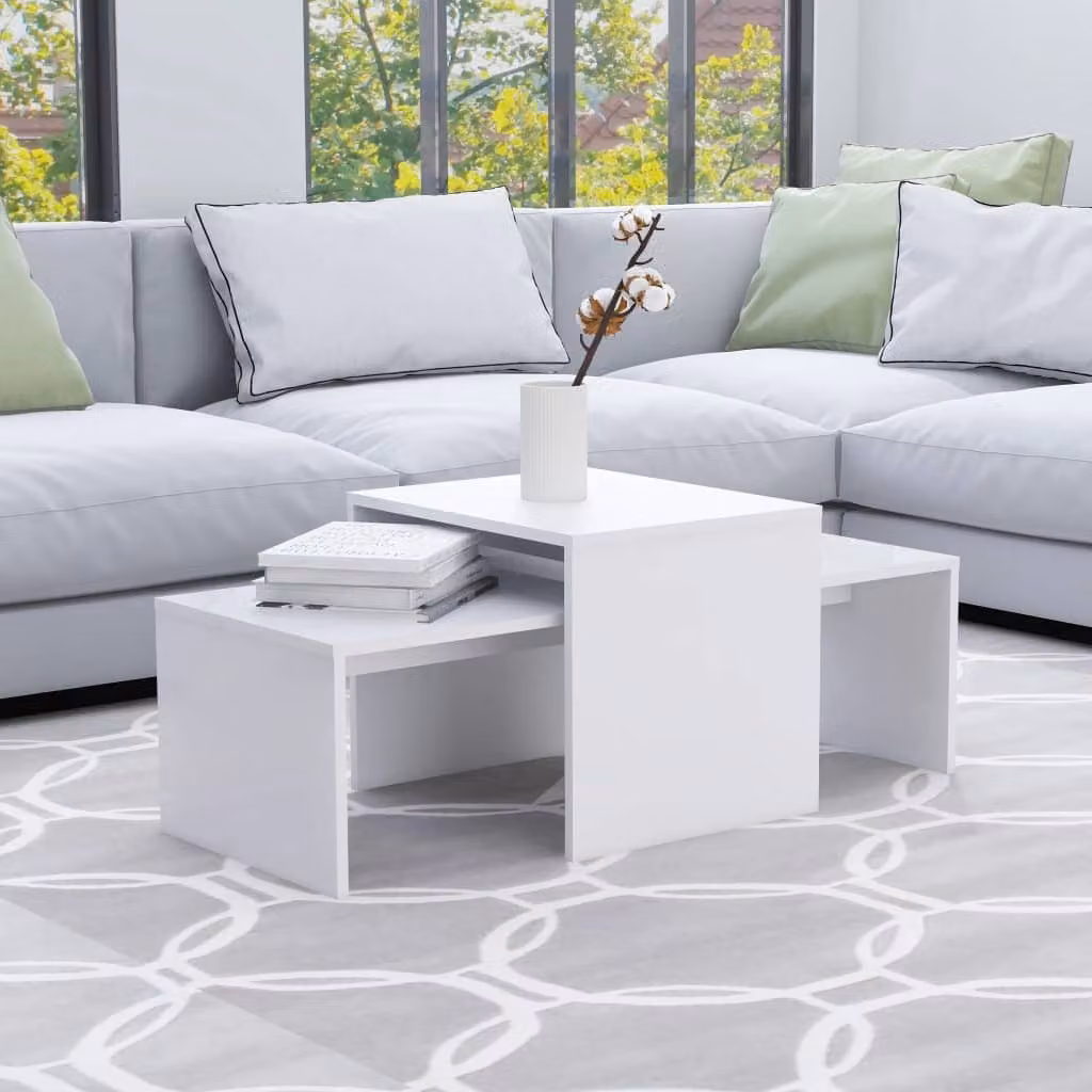 Maison Exclusive - Set tavolino da salotto bianco 100x48x40 cm Materiale ligneo