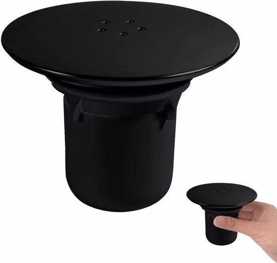 Coperchio per scarico doccia, nero, 11,5 x 6,3 x 9,5 cm, bagno, doccia