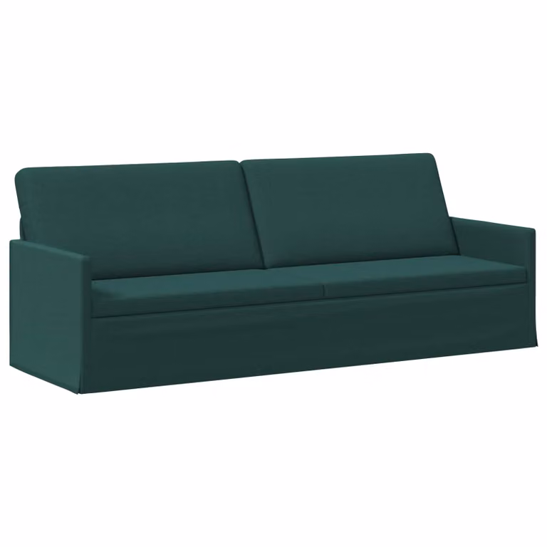 vidaXL Divano a 3 posti moderno in tessuto verde con struttura in metallo L: 220 cm, P: 81 cm, H: 82 cm