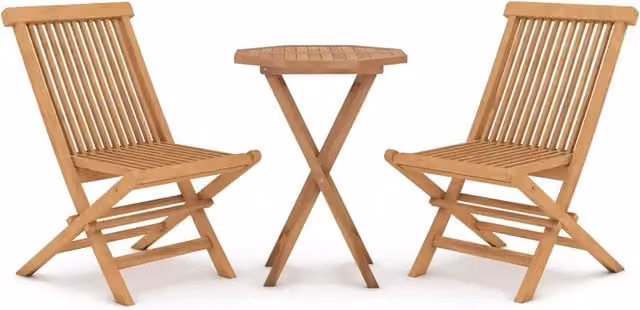 Set da Pranzo per Giardino 3 pz | Set Salotto da Giardino in Legno Massello di Teak