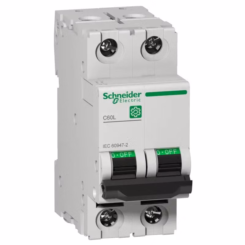 Schneider Electric Multi 9 Interruttore LS OEM C60L a 2 poli, 1 A, caratteristica C, 25 kA, IEC 60947-2, M9F17201