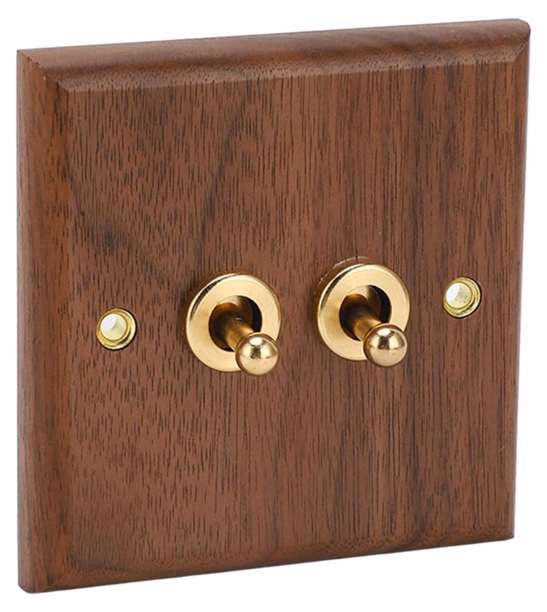 Interruttore a due vie in legno di noce, 250 V, 50 Hz, da montare a parete