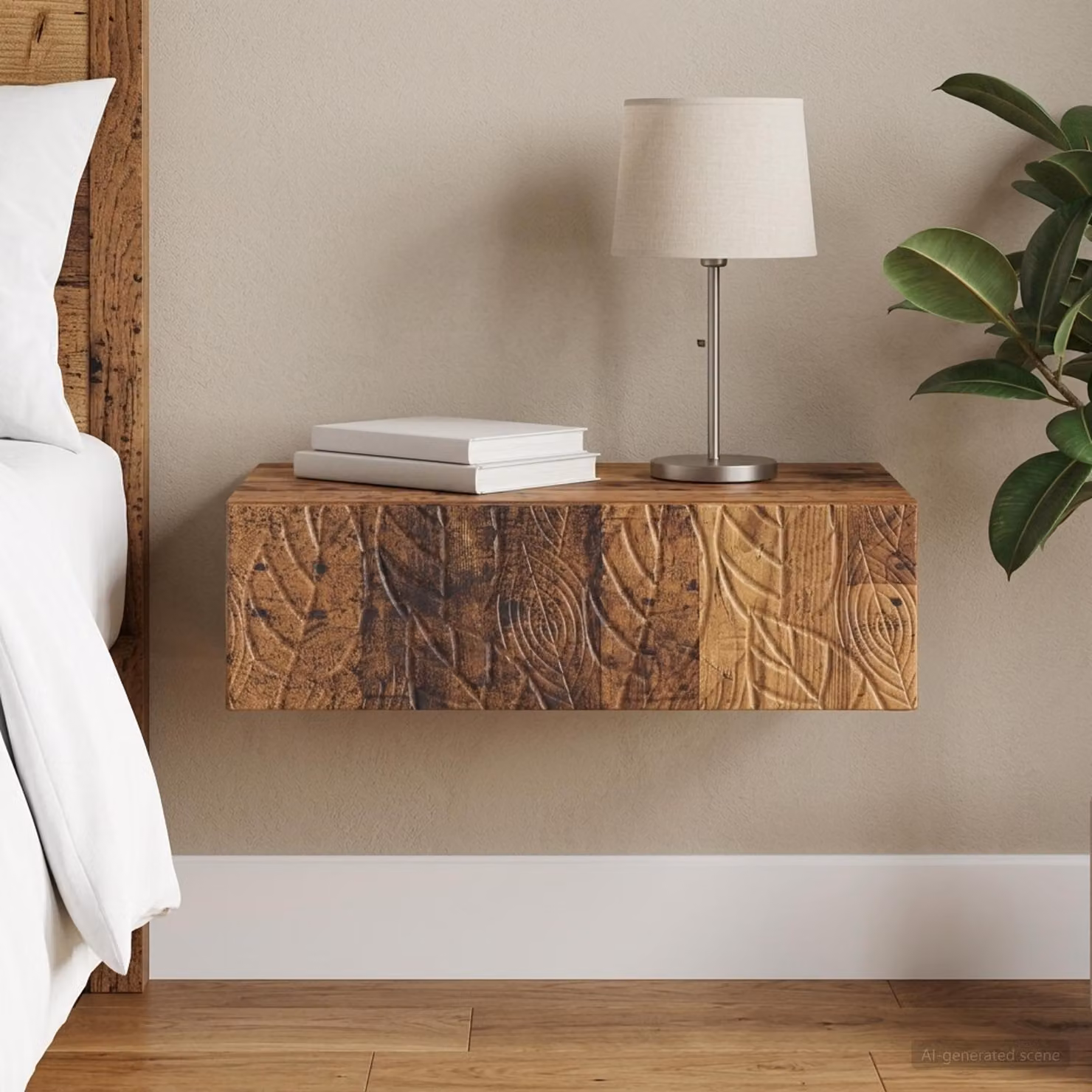 vidaXL Tavolino da Parete Laterale Moderno in Legno Marrone L: 59 cm, P: 34,5 cm, H: 17 cm