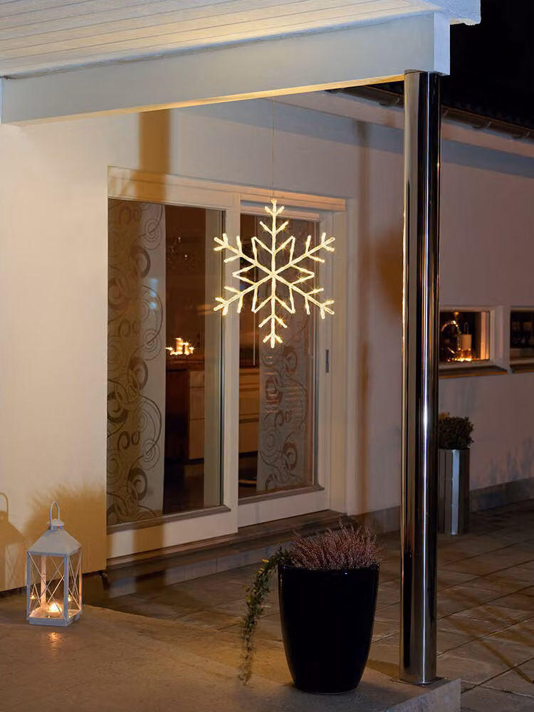 Fiocco di neve acrilico a LED 60 diodi bianco caldo IP44