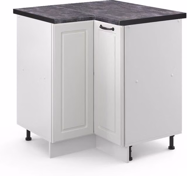 Mobile ad angolo cucina R-Line Bianco rustico/Bianco 75.6 cm, PL Antracite Vicco