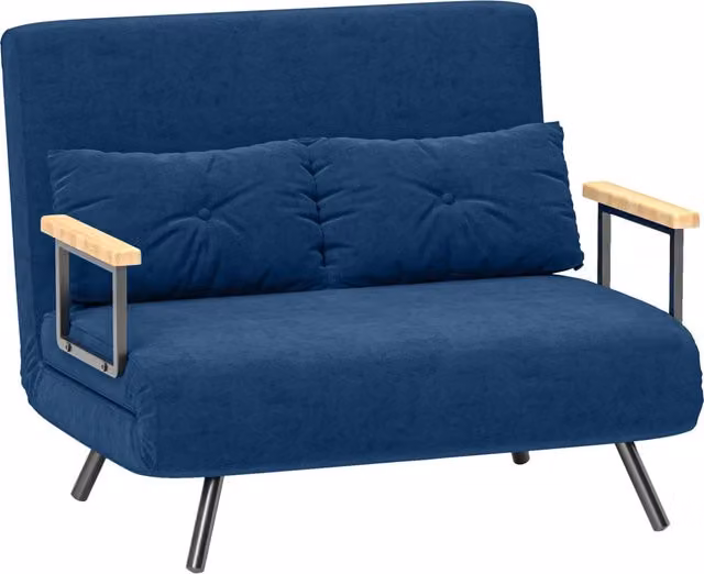 Divano Letto Schienale Regolabile 102x73x81 cm in Velluto Blu