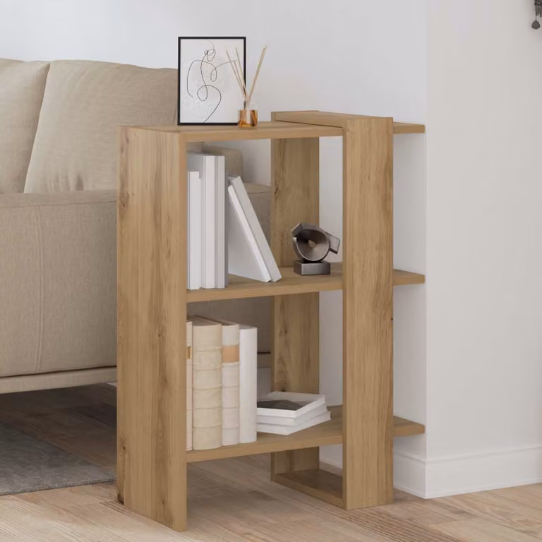 Libreria vidaXL a 2 livelli in legno ingegnerizzato marrone, L 52 cm x P 25 cm x H 71,5 cm