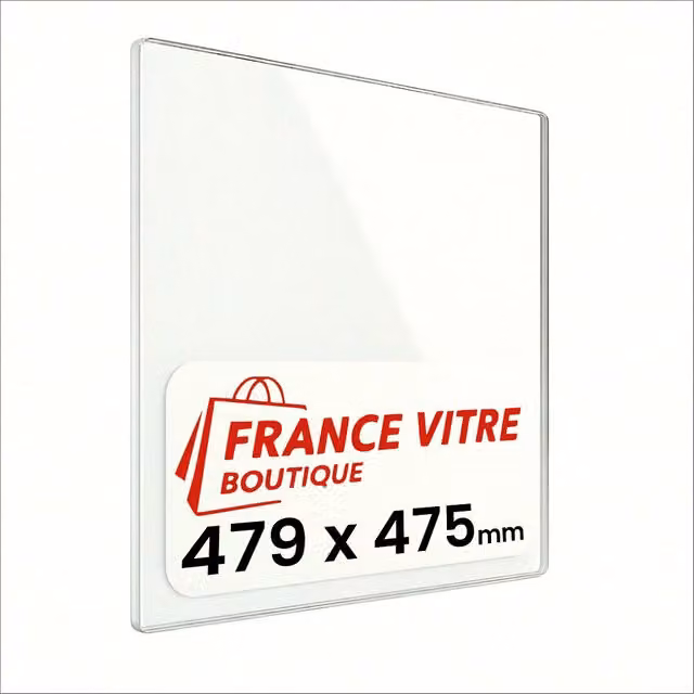 479 x 475 x 4 mm - Vetro per stufa a legna - vetro camino di ricambio - vetro per caminetto resistente al fuoco - France Vitre