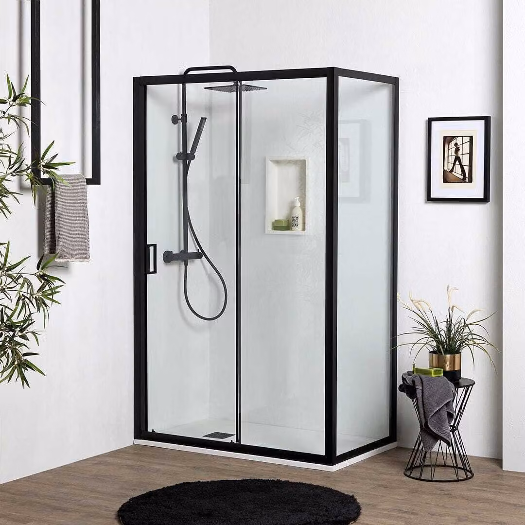 Porta doccia nicchia da 120 cm con parete fissa da 80 cm h: 190 cm con anta scorrevole | City