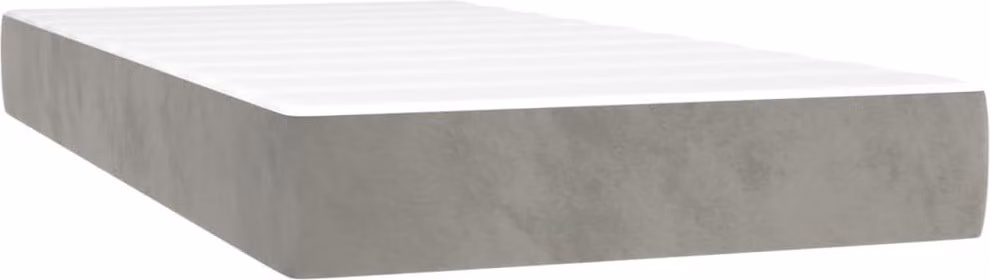 Materasso a Molle Insacchettate Rigidità Media Grigio Chiaro 80x200x20 cm in Velluto