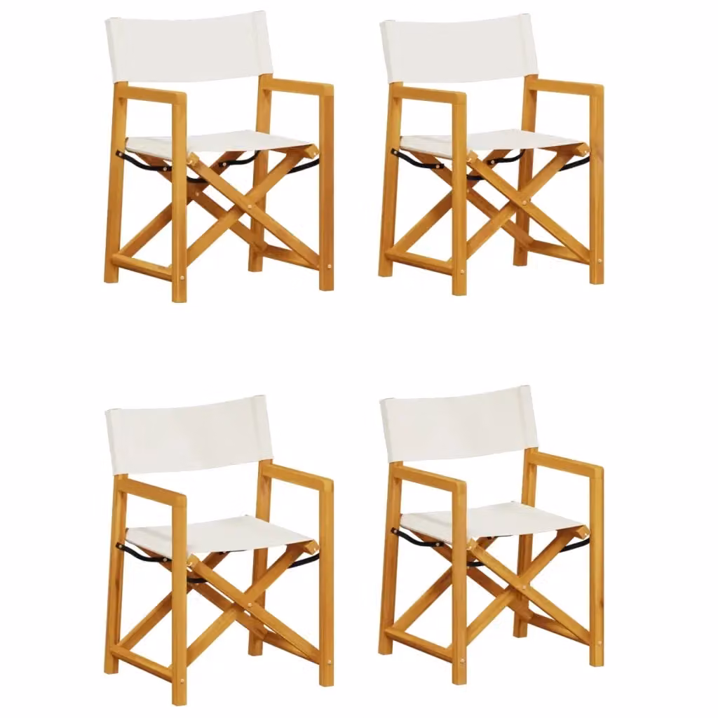 Set di 4 sedie da giardino pieghevoli vidaXL in legno di acacia oliato e tessuto beige con braccioli – 2