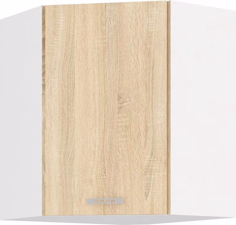 Armadietto superiore ad angolo SABRYA - 58x58 cm, rovere sonoma / bianco
