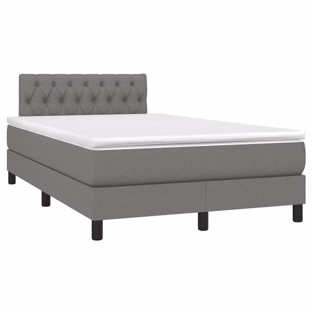Giroletto a Molle con Materasso Grigio Scuro 120x190cm Tessuto