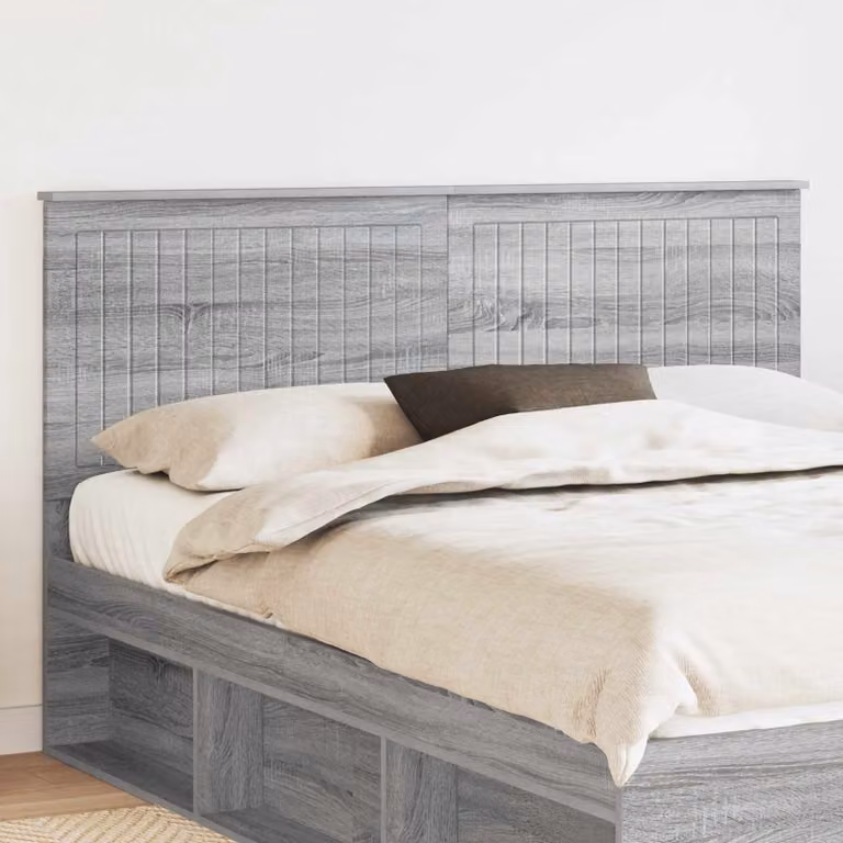 Testiera per letto moderna vidaXL in legno ingegnerizzato grigio L: 163 cm, H: 7 cm, P: 15 cm