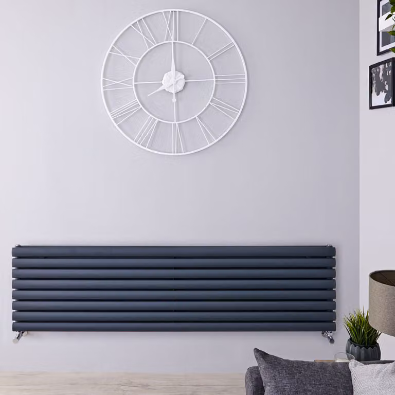 Radiatore di Design Orizzontale - Pannello Doppio - 472mm x 1600mm - Antracite - Revive