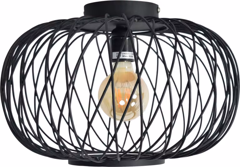 Lampada da soffitto Twist Large Ø37x24 - Metallo - Nero