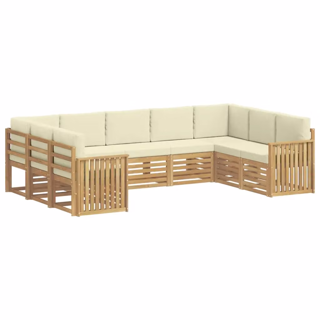 Set di divani da giardino vidaXL in legno di acacia massello con cuscini beige e marroni – 2