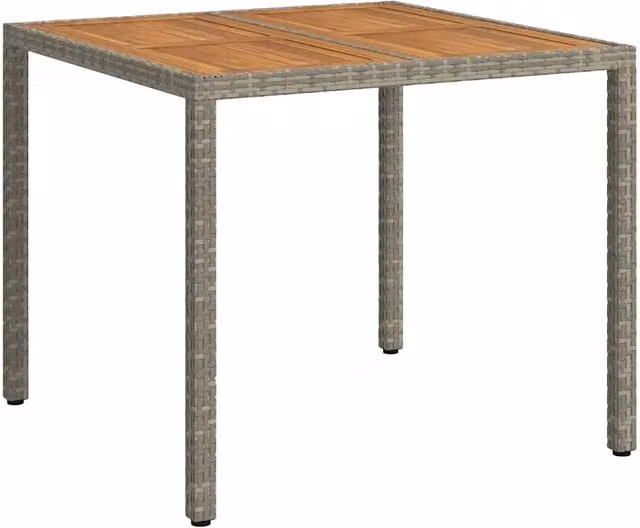 Tavolo da giardino quadrato in polyrattan grigio estensibile L/P/H: 90 x 90 x 75 cm
