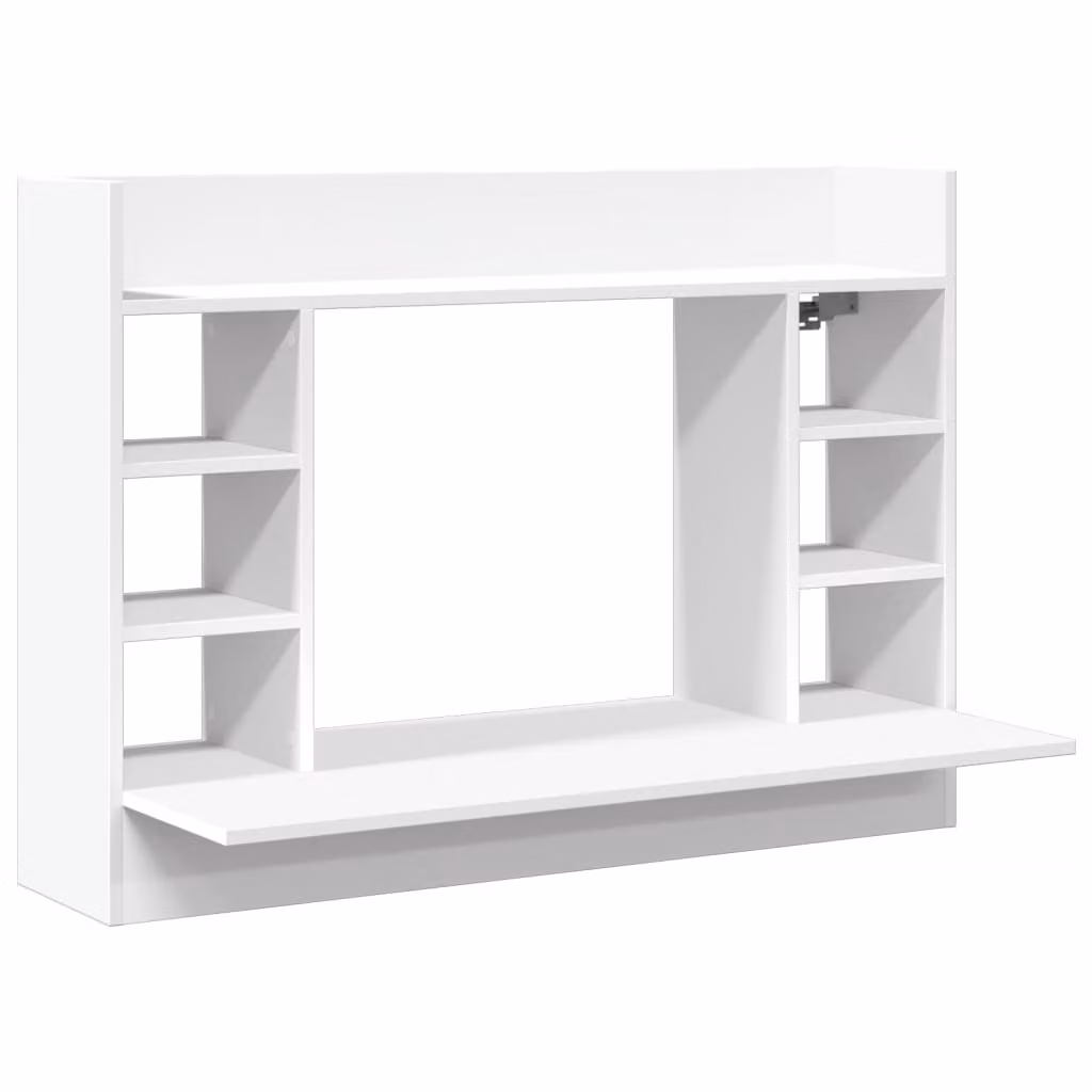 Scrivania a Parete Bianca 105x48x75 cm in Legno Multistrato