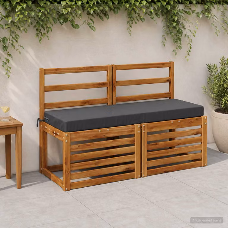 Set di 2 cuscini per panchina vidaXL SOEST in poliestere, colore antracite, forma rettangolare