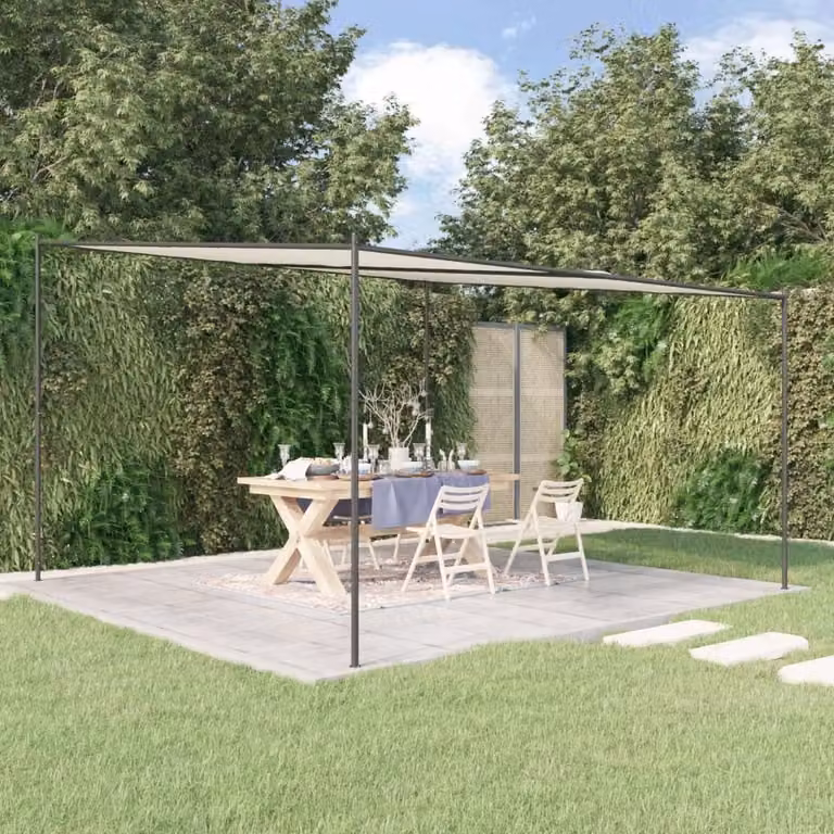 Padiglione The Living Store Bianco 4x4 m 180 g/m² tessuto e acciaio