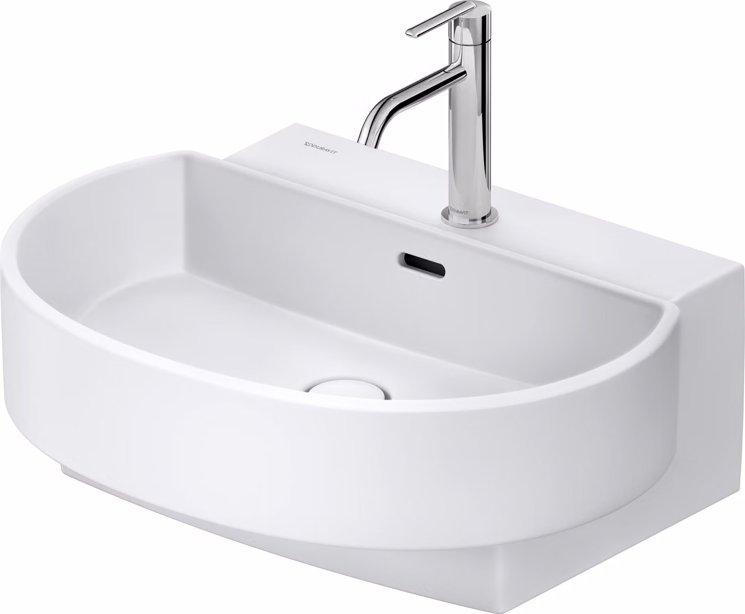 Duravit Balcoon lavabo, plage de robinetterie, 1 trou de robinetterie, avec trop-plein, avec robinetterie Push-Open, largeur 600mm, 241160AC00, 241160AC00