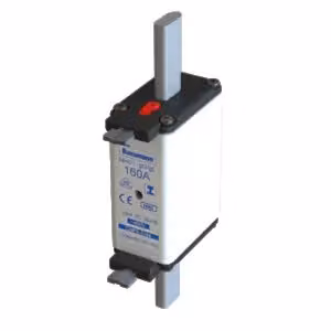 Inserto fusibile Eaton, 160 A, CA 400 V, 120 kA, NH01, gL/gG, IEC, doppio indicatore di stato, linguetta isolata 160NHG01BI-400