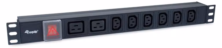 Equip 333316 Presa di corrente Equip 19"(1U)8gang IEC C20 1,8m Alu. Sch