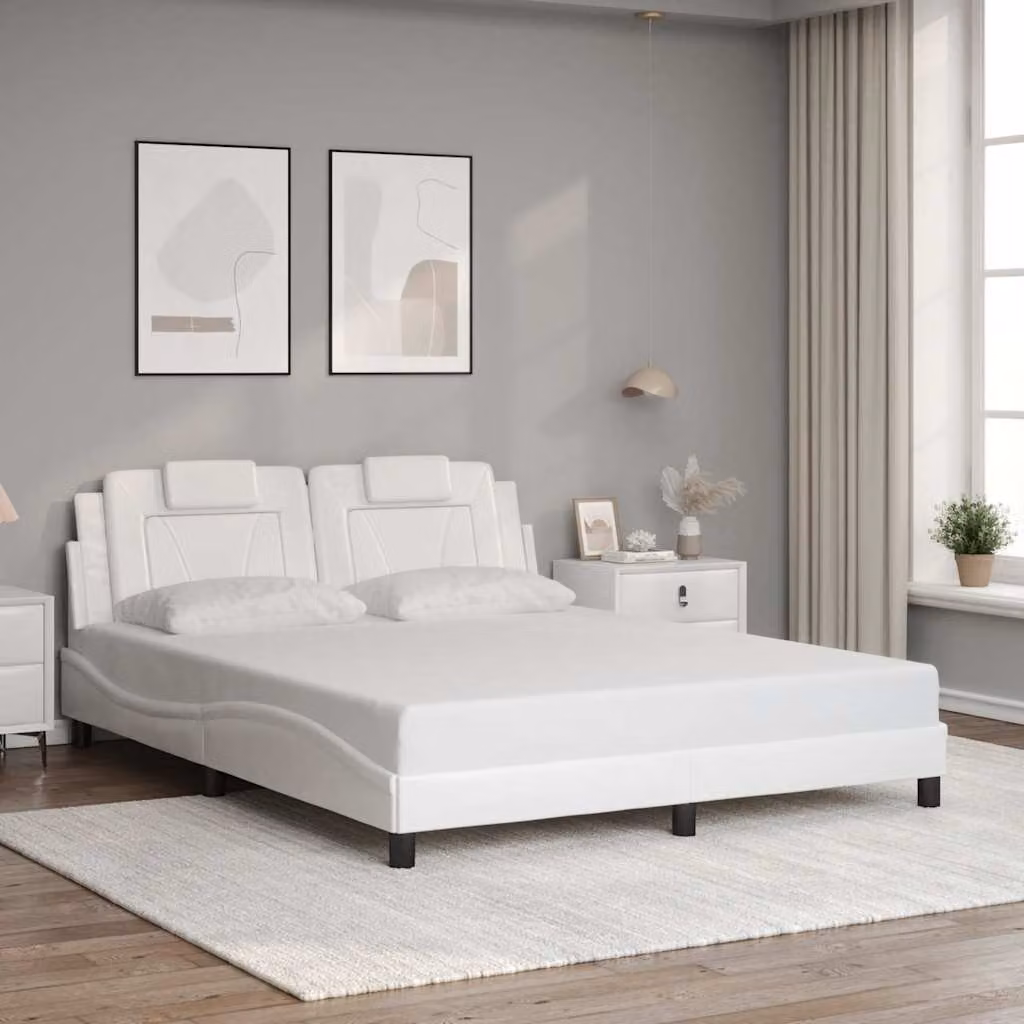 vidaXL Giroletto Viana in Similpelle Bianco L 160 x P 200 cm – 1