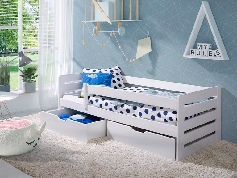 Letto per bambini con barriera 80x180 COCHEM - bianco