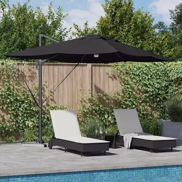 Ombrellone Nero 351 x 250 x 253 cm Poliestere e Alluminio 42003363