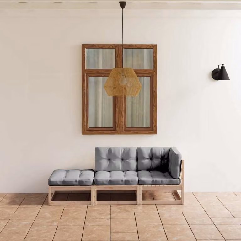 Maison Exclusive - Set da giardino 3 pezzi con cuscini in legno massello di pino