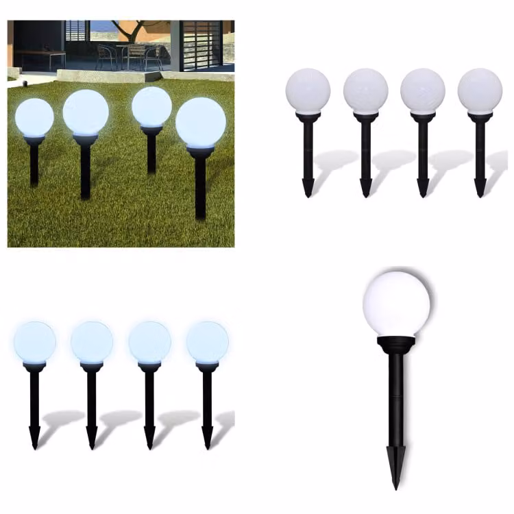 vidaXL Luci da sentiero 4 pz. LED 15 cm con picchetto a terra - Lampada da giardino - Lampade da giardino - Illuminazione per esterni - Illuminazione per esterni