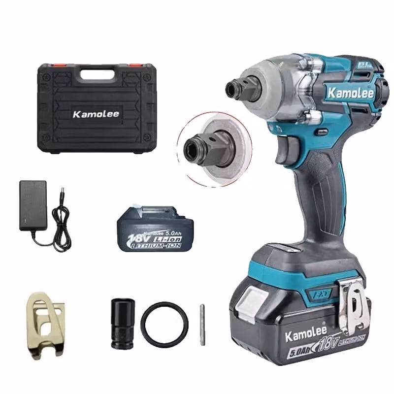Avvitatore a impulsi elettrico Kamolee, coppia di 520 Nm, velocità di 6800 giri/min, set di utensili tipo B, omologato CE