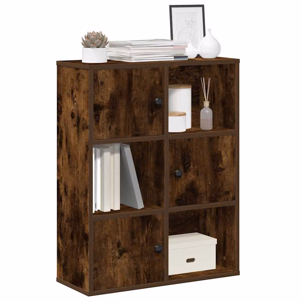 Libreria moderna vidaXL in legno marrone con pannello posteriore L: 60 cm, P: 24 cm, H: 76,5 cm