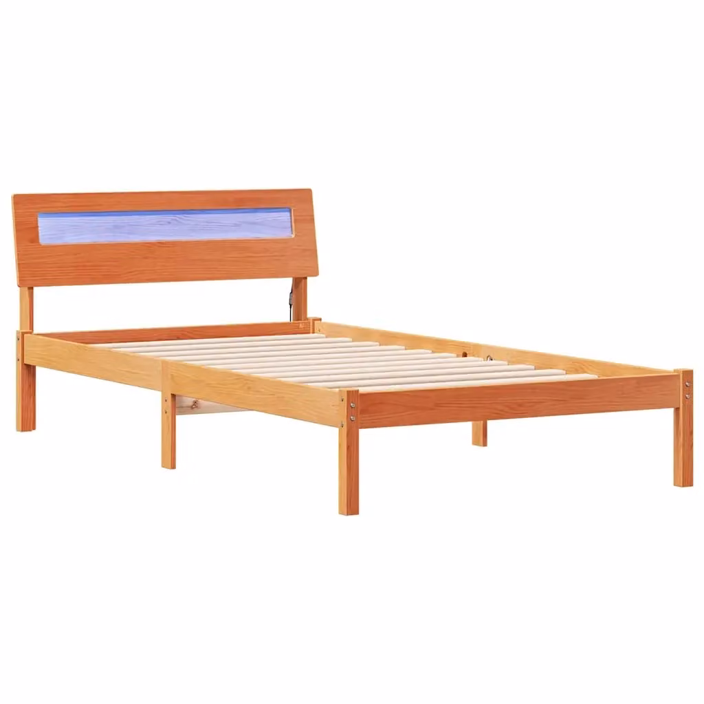 Struttura del letto in pino massello vidaXL, colore marrone cerato, L/P/H: 200 x 100 cm – 2