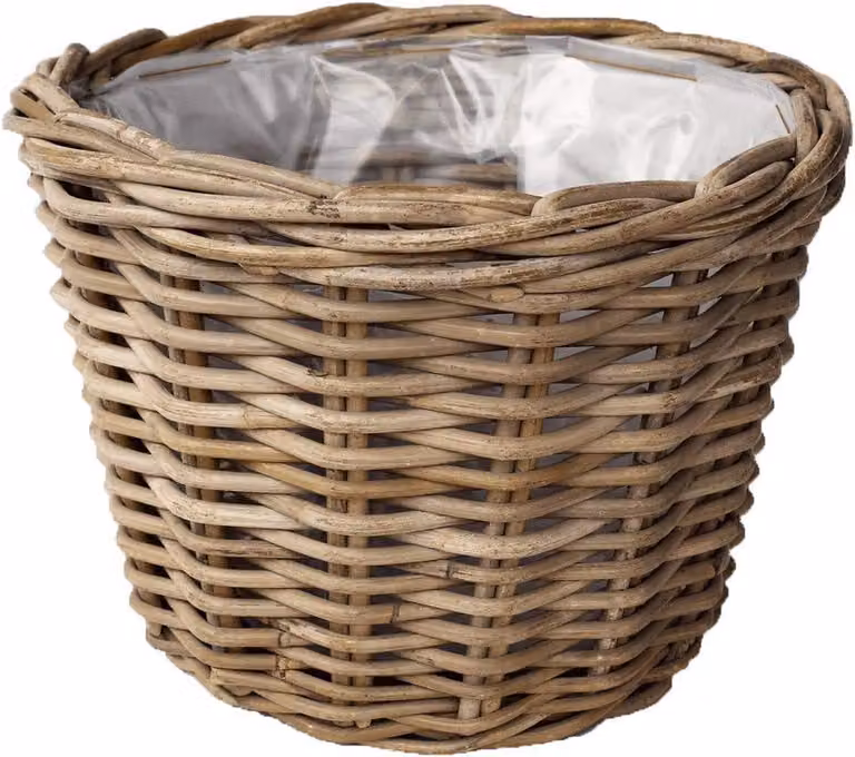 Vaso rotondo per piante in rattan, diametro 35 cm