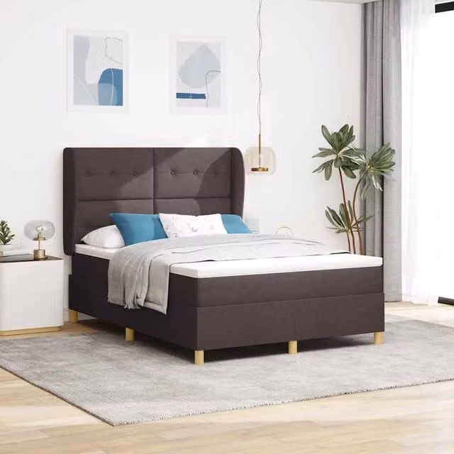 Letto ibrido con testiera vidaXL in tessuto marrone L: 140 cm, P: 190 cm, H: 280 cm – 1
