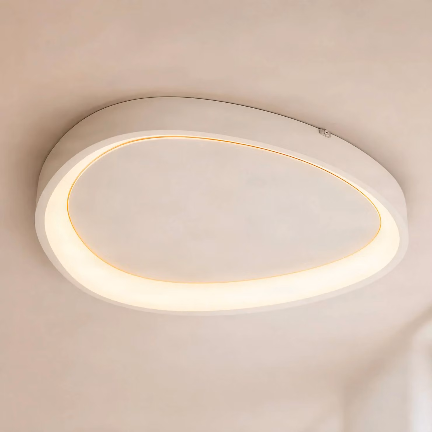 Plafoniera soffitto Triangulo Lindby, dimmerabile, Bianco / Opale, Soggiorno / Sala da pranzo, Plastica, Moderno, Plafoniera