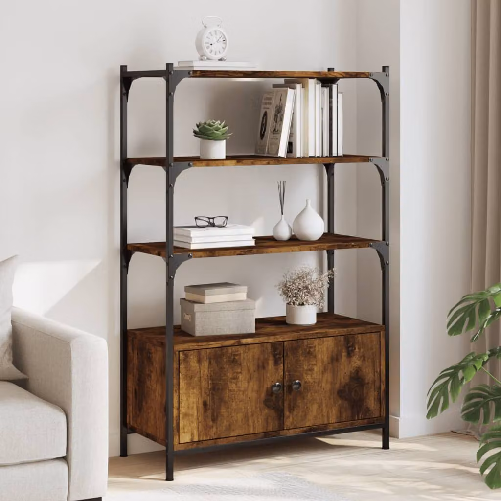 Libreria vidaXL con 3 Ripiani in Stile Industrial, Colore Marrone, L 70 cm x P 30 cm x H 109,5 cm