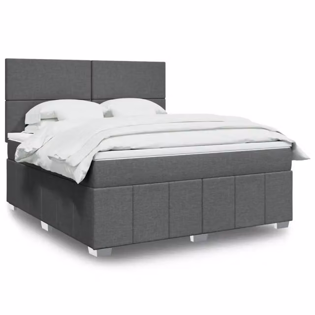 Letto Ibrido vidaXL con Materasso a Molle Grigio e Bianco L/P: 180 x 200 cm