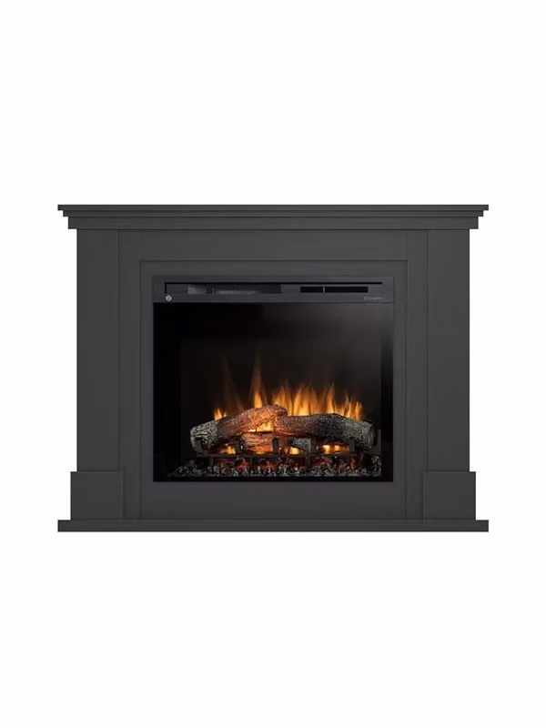 Caminetto elettrico da pavimento a libera installazione con LED LUENA, colore nero, L: 125 cm, P: 31 cm, H: 95 cm – 2