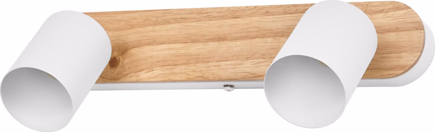 OSRAM LED Spot Wood Line Faretto da soffitto 2x GU10, bianco/decorazione in legno, acciaio/legno di gomma, orientabile, IP20, uso interno