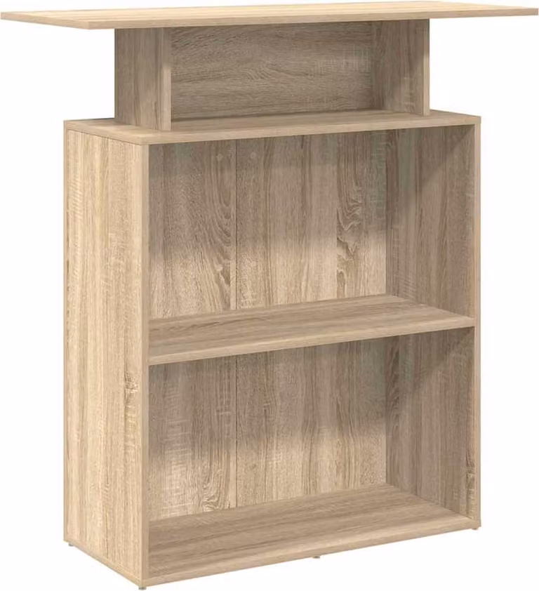 Scrivania per Reception Rovere Sonoma 100x40x104 cm in Legno Massello di Argilla
