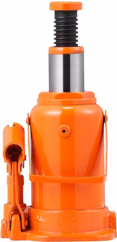 Cric idraulico - 12 tonnellate - Portata: 19 cm - 35,5 cm - Maniglia lunga 60 cm - Per auto - Colore: arancione