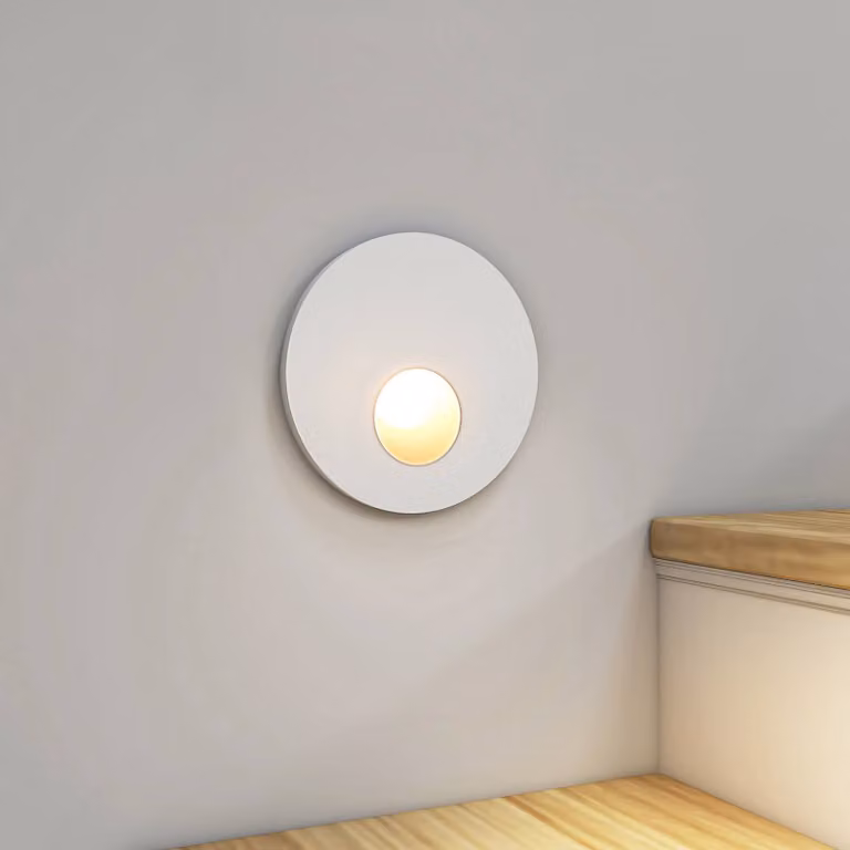 Arcchio Luci LED da incasso Vexi, Ø 7,5 cm, bianco, alluminio, CCT Vexi Arcchio, dimmerabile, Bianco / Opale, Soggiorno / Sala da pranzo, Alluminio, Moderno, Faretto da incasso a parete