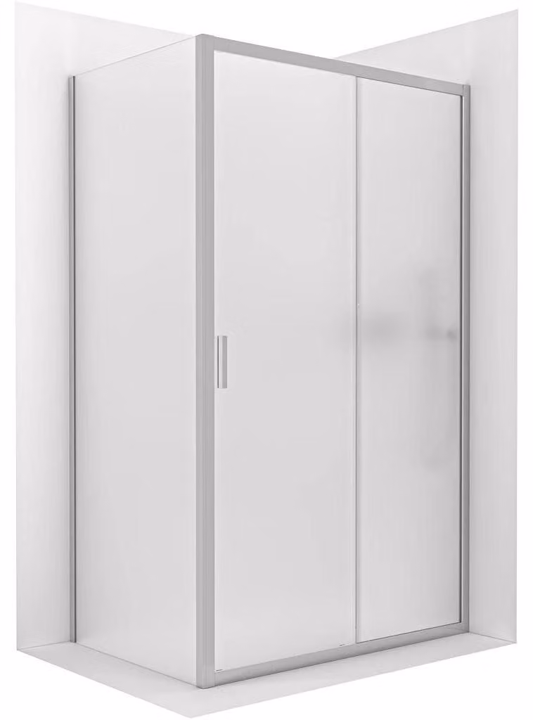 CERANO - Box doccia Varone LINE L/P - 6 mm - cromato, vetro smerigliato - 130x70 cm - scorrevole