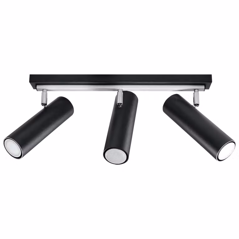Lampada a soffitto DIREZIONE 3 nero 3xGU10 10W acciaio 20x6x45cm Sollux Lighting