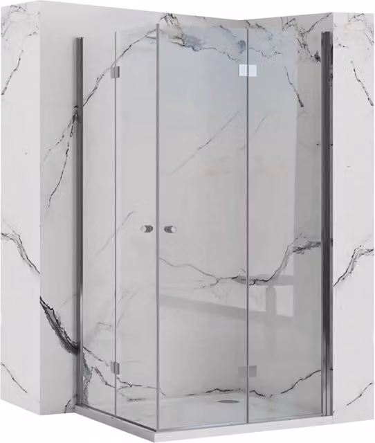Cabina Doccia Pieghevole Rea Fold N2 Modulare Rettangolare in Vetro Trasparente con Trattamento Easy Clean L: 120 cm, P: 70 cm