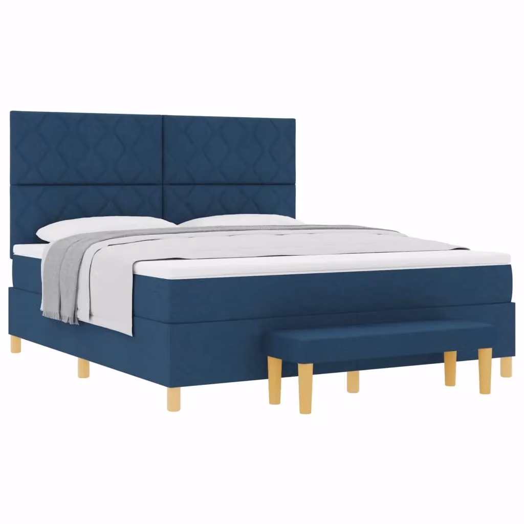 Letto moderno con testiera in tessuto blu vidaXL L/P: 180 x 200 cm – 2
